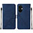 Custodia Portafoglio In Pelle Cover con Supporto Y02B per OnePlus Nord CE 3 5G Blu