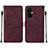 Custodia Portafoglio In Pelle Cover con Supporto Y02B per OnePlus Nord CE 3 5G Rosso