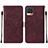 Custodia Portafoglio In Pelle Cover con Supporto Y02B per Realme 8 4G Rosso