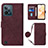 Custodia Portafoglio In Pelle Cover con Supporto Y02B per Realme C31 Rosso