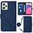 Custodia Portafoglio In Pelle Cover con Supporto Y02B per Realme Narzo 50A Prime Blu