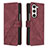 Custodia Portafoglio In Pelle Cover con Supporto Y02B per Samsung Galaxy Z Fold5 5G Rosso Rosa