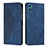 Custodia Portafoglio In Pelle Cover con Supporto Y02X per Motorola Moto E22S Blu