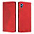 Custodia Portafoglio In Pelle Cover con Supporto Y02X per Motorola Moto E22S Rosso