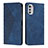 Custodia Portafoglio In Pelle Cover con Supporto Y02X per Motorola Moto E32 Blu