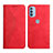 Custodia Portafoglio In Pelle Cover con Supporto Y02X per Motorola Moto G41 Rosso