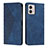 Custodia Portafoglio In Pelle Cover con Supporto Y02X per Motorola Moto G53 5G Blu