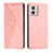 Custodia Portafoglio In Pelle Cover con Supporto Y02X per Motorola Moto G53 5G Oro Rosa