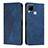 Custodia Portafoglio In Pelle Cover con Supporto Y02X per Realme 7i RMX2193 Blu