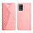 Custodia Portafoglio In Pelle Cover con Supporto Y02X per Realme 8 5G Oro Rosa