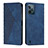 Custodia Portafoglio In Pelle Cover con Supporto Y02X per Realme C31 Blu