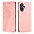 Custodia Portafoglio In Pelle Cover con Supporto Y02X per Realme C55 Oro Rosa