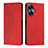 Custodia Portafoglio In Pelle Cover con Supporto Y02X per Realme C55 Rosso