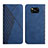 Custodia Portafoglio In Pelle Cover con Supporto Y02X per Xiaomi Poco X3 NFC Blu