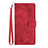 Custodia Portafoglio In Pelle Cover con Supporto Y03B per Google Pixel 6 Pro 5G Rosso