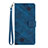 Custodia Portafoglio In Pelle Cover con Supporto Y03B per Huawei Enjoy 50 Blu