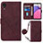 Custodia Portafoglio In Pelle Cover con Supporto Y03B per Samsung Galaxy A03 Core Rosso Rosa