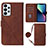 Custodia Portafoglio In Pelle Cover con Supporto Y03B per Samsung Galaxy A23 4G Marrone