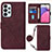 Custodia Portafoglio In Pelle Cover con Supporto Y03B per Samsung Galaxy A23 4G Rosso Rosa