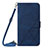 Custodia Portafoglio In Pelle Cover con Supporto Y03B per Samsung Galaxy M53 5G Blu