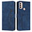 Custodia Portafoglio In Pelle Cover con Supporto Y03X per Motorola Moto E20 Blu
