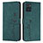 Custodia Portafoglio In Pelle Cover con Supporto Y03X per Motorola Moto E22 Verde