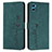 Custodia Portafoglio In Pelle Cover con Supporto Y03X per Motorola Moto E22S Verde