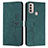 Custodia Portafoglio In Pelle Cover con Supporto Y03X per Motorola Moto E30 Verde