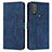 Custodia Portafoglio In Pelle Cover con Supporto Y03X per Motorola Moto G Play (2023) Blu