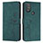 Custodia Portafoglio In Pelle Cover con Supporto Y03X per Motorola Moto G Play Gen 2 Verde