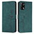 Custodia Portafoglio In Pelle Cover con Supporto Y03X per Oppo F19 Verde