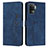 Custodia Portafoglio In Pelle Cover con Supporto Y03X per Oppo Reno5 F Blu