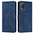 Custodia Portafoglio In Pelle Cover con Supporto Y03X per Realme 9 5G India Blu