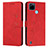 Custodia Portafoglio In Pelle Cover con Supporto Y03X per Realme C21Y Rosso