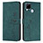 Custodia Portafoglio In Pelle Cover con Supporto Y03X per Realme C25S Verde