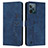 Custodia Portafoglio In Pelle Cover con Supporto Y03X per Realme C31 Blu