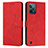 Custodia Portafoglio In Pelle Cover con Supporto Y03X per Realme C31 Rosso