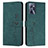 Custodia Portafoglio In Pelle Cover con Supporto Y03X per Realme C35 Verde