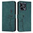 Custodia Portafoglio In Pelle Cover con Supporto Y03X per Realme C53 Verde