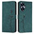 Custodia Portafoglio In Pelle Cover con Supporto Y03X per Realme C55 Verde