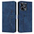 Custodia Portafoglio In Pelle Cover con Supporto Y03X per Realme C67 Blu