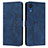 Custodia Portafoglio In Pelle Cover con Supporto Y03X per Samsung Galaxy A03 Core Blu