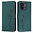 Custodia Portafoglio In Pelle Cover con Supporto Y03X per Xiaomi Poco C55 Verde