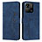 Custodia Portafoglio In Pelle Cover con Supporto Y03X per Xiaomi Redmi 10 India Blu