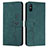 Custodia Portafoglio In Pelle Cover con Supporto Y03X per Xiaomi Redmi 9A Verde