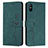 Custodia Portafoglio In Pelle Cover con Supporto Y03X per Xiaomi Redmi 9AT Verde