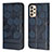 Custodia Portafoglio In Pelle Cover con Supporto Y04B per Samsung Galaxy A13 4G Blu