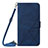 Custodia Portafoglio In Pelle Cover con Supporto Y04B per Samsung Galaxy A15 4G Blu