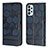 Custodia Portafoglio In Pelle Cover con Supporto Y04B per Samsung Galaxy A23 4G Blu