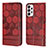 Custodia Portafoglio In Pelle Cover con Supporto Y04B per Samsung Galaxy A33 5G Rosso